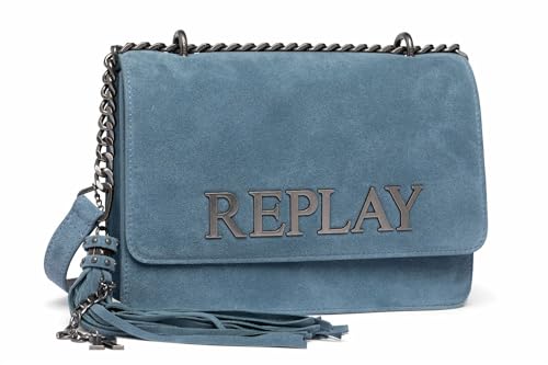 Replay Damen Handtasche aus Wildleder, Dusty Avio 472 (Blau), Onesize von Replay