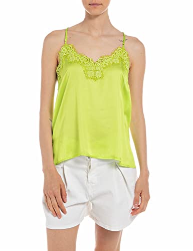 Replay Damen W2069 Bluse Westlich, 966 Lime Green, XS von Replay