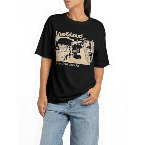 Replay Damen W3134 T-Shirt, 098 Black, X-Large von Replay