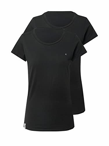 Replay Damen 2er Pack T-Shirts Kurzarm mit Rundhals-Ausschnitt, Black 020 (Schwarz), S von Replay