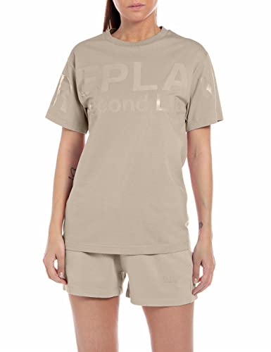 REPLAY Damen W3591F T-Shirt, 893 Sand, S von Replay