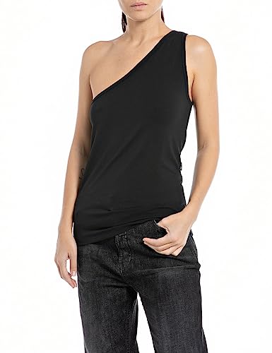 Replay Damen W3677 Trägershirt / Cami Shirt, 098 Black, M von Replay