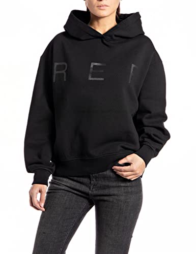 Replay Damen W3704 Kapuzenpullover, 098 Black, XS von Replay