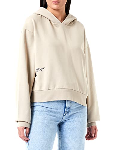 REPLAY Damen W3708 Kapuzenpullover, 803 Light Taupe, M von REPLAY