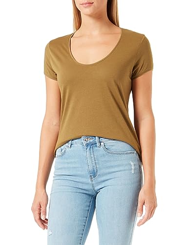 Replay Damen T-Shirt Kurzarm aus Baumwolle Basic, Army Green 238 (Grün), XL von Replay