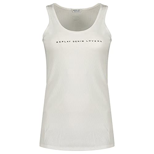 REPLAY Damen W3989H Trägershirt/Cami Shirt, 001 Optical White, XXS von Replay