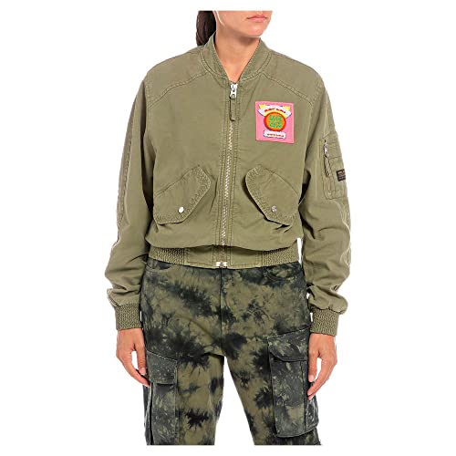 REPLAY Damen W7758A Blouson, 833 Light Military, S von Replay