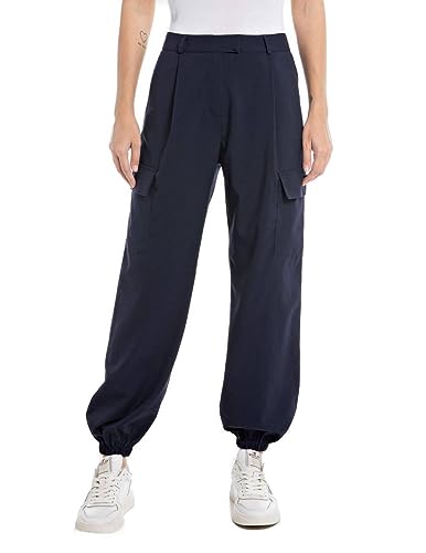 Replay Damen Stoffhose mit Bund, Blue 086 (Blau), 31 Replay Damen Stoffhose mit Bund, Blue 086 (Blau), 31 von Replay