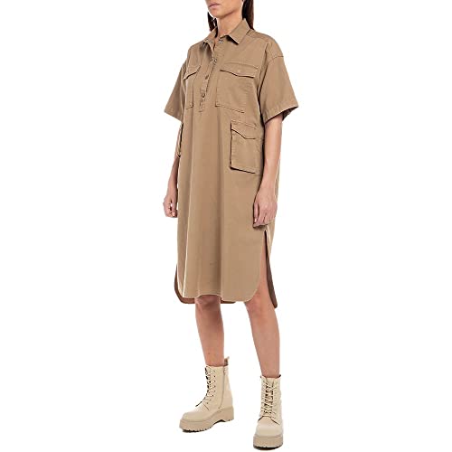 Replay Damen W9001 Kleid, 616 Light Brown, XS von Replay