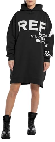 Replay Damen Hoodie Kleid mit Kapuze, Black 098 (Schwarz), M von Replay