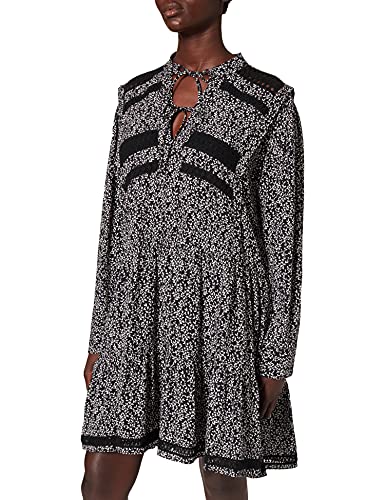 REPLAY Damen W9709 Kleid, 010 Black/White, S von Replay