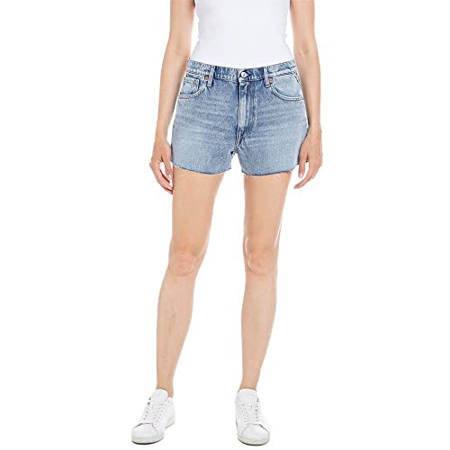 Replay Damen Wb685 Jeans-Shorts, 010 Light Blue, 30W von Replay