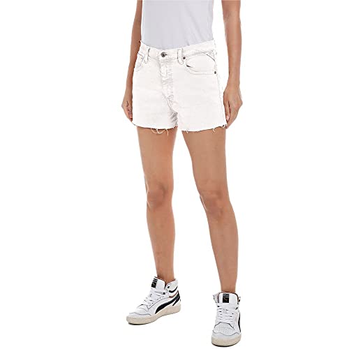 Replay Damen Wb685 Jeans-Shorts, 707 Creme, 29W von Replay