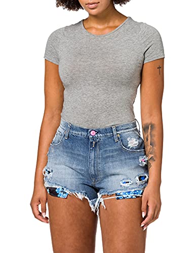 Replay Damen Wb685 Shorts, 009 Medium Blue, 29 von Replay