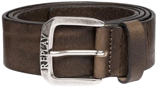 Replay Herren Gürtel aus Leder, Faded Grey Mud 035 (Braun), 85 von Replay