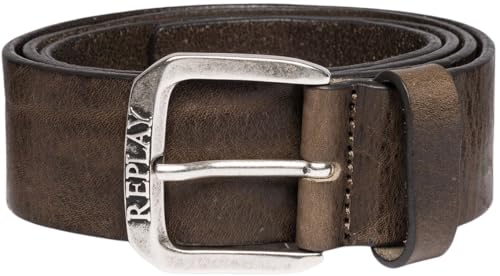 Replay Herren Gürtel aus Leder, Faded Grey Mud 035 (Braun), 105 von Replay