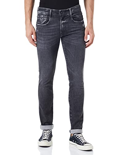 Replay Herren Anbass Aged Jeans, 097 Dark Grey, 38W / 34L EU von Replay