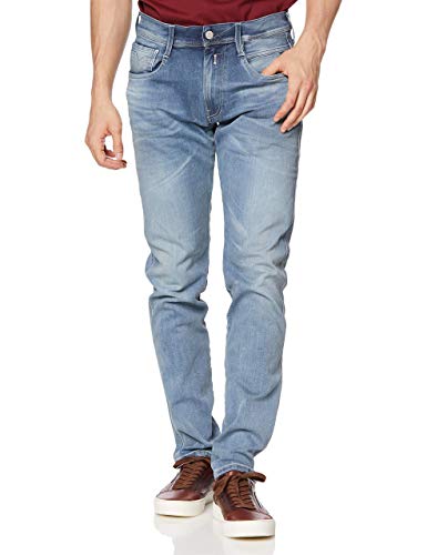 Replay Herren Jeans Anbass Slim-Fit Hyperflex mit Stretch, Medium Blue 009-1 (Blau), 36W / 32L von Replay