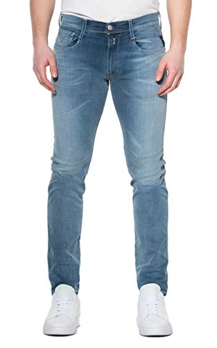 Replay Herren Jeans Anbass Slim-Fit Hyperflex mit Stretch, Medium Blue 009-1 (Blau), 36W / 32L von Replay
