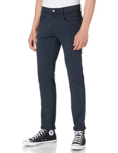 Replay Herren Jeans Anbass Slim-Fit Hyperflex Colour X-Lite mit Stretch, Blue 010 (Blau), 29W / 34L von Replay