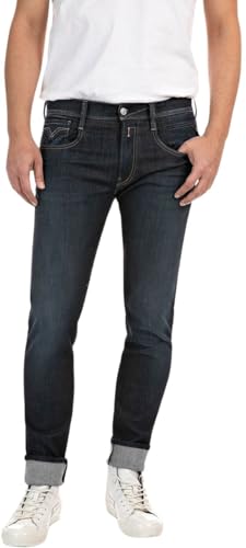 Replay Herren Jeans Anbass Slim-Fit Hyperflex mit Stretch, Dark Blue 007-4 (Blau), 27W / 32L von Replay