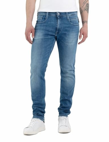 Replay Herren Jeans Anbass Slim-Fit mit Comfort Stretch, Medium Blue 009 (Blau), 30W / 34L von Replay