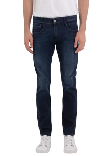 Replay Herren Jeans Anbass Slim-Fit mit Power Stretch, Dark Blue 007-2 (Blau), 30W / 32L von Replay