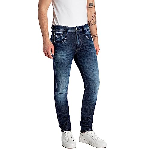 Replay Herren Anbass Recycled Jeans, 007 Dark Blue, 36W / 34L von Replay