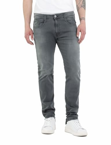 Replay Herren Jeans Anbass Slim-Fit mit Power Stretch, Grau (Dark Grey 096), W30 x L36 von Replay