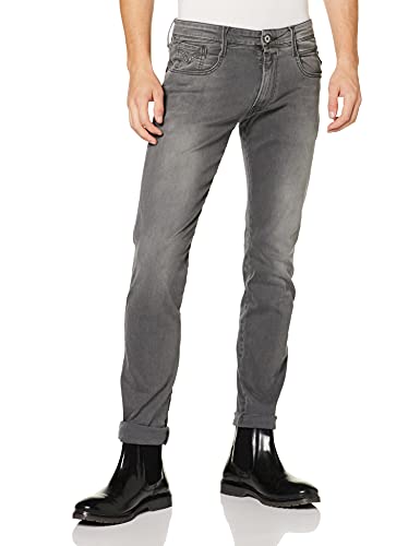 Replay Herren Jeans Anbass Slim-Fit mit Comfort Stretch, Dark Grey 096 (Grau), 33W / 30L von Replay