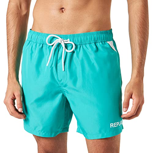 Replay Herren Badehose Kurz, Amalfi Green 337 (Grün), S von Replay