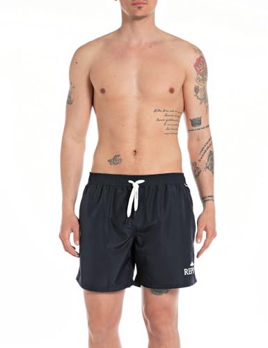 Replay Herren Badehose mit Kordelzug, Blue 085 (Blau), M von Replay