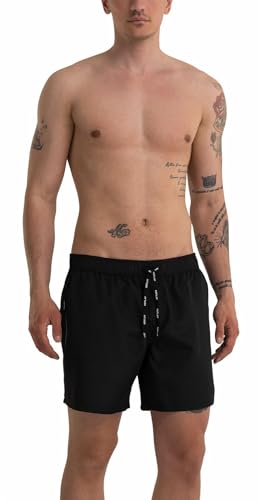 Replay Herren Badehose Lang mit Reißverschluss, Black 098 (Schwarz), M von Replay