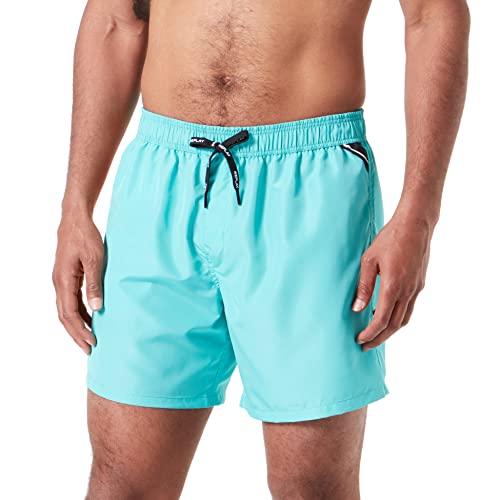 Replay Herren Badehose Lang mit Reißverschluss, Blau (Carribean Blue 795), S von Replay