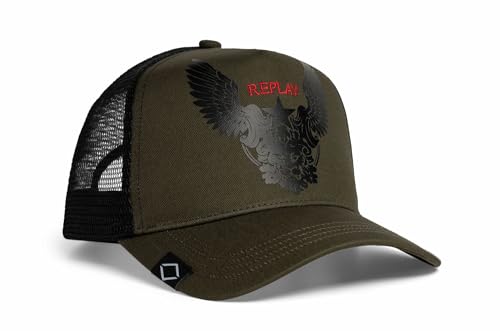 Replay Herren Baseball Cap Verstellbar, Grün (Khaki Green 411), Onesize von Replay