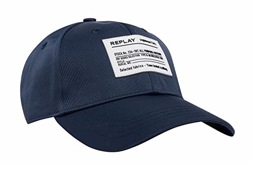 Replay Herren Baseball Cap aus Nylon Twill, Blau (Dk Indigo Blue 520), Onesize von Replay