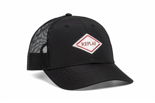 Replay Herren Baseball Cap mit Nylon, Black 098 (Schwarz), Onesize von Replay