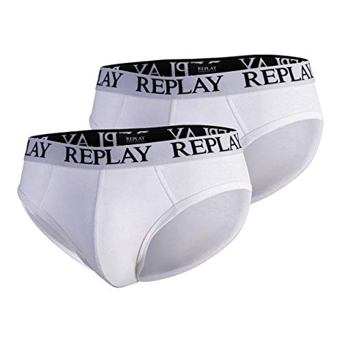 Replay Herren Slip mit Logobund, White/White N190 (Weiß), XXL von Replay