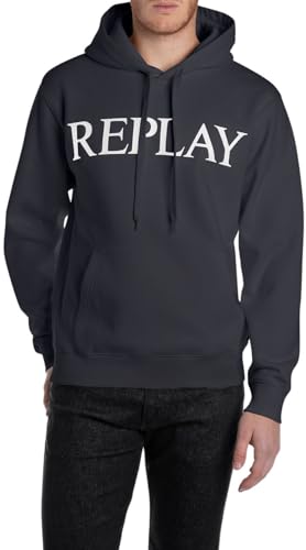 Replay Herren Hoodie mit Kapuze, Night Blue 067 (Blau), M von Replay