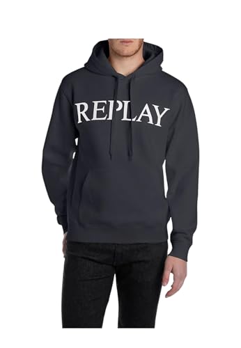 Replay Herren M3104 Kapuzenpullover, 067 Night Blue, S EU von Replay
