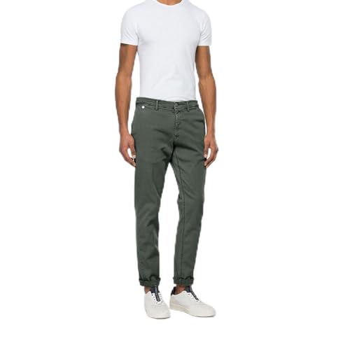 Replay Herren Benni Hyperchino Color Xlite Jeans, 030 Military Green, Bundweite: 97 cm, beinlänge: 81 cm (38 W / 32 L) von Replay
