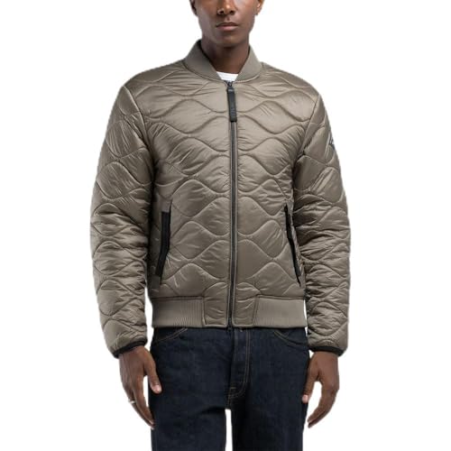 Replay Herren Bomberjacke Gesteppt, Braun (Light Mud 606), L von Replay