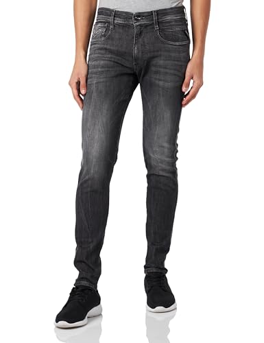 Replay Herren Jeans Bronny Slim-Fit Aged, Dark Grey 097 (Grau), 33W / 30L von Replay