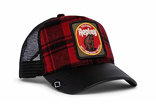 Replay Herren Cap Basecap, Black + Blood Red 1592 (Mehrfarbig), Onesize von Replay