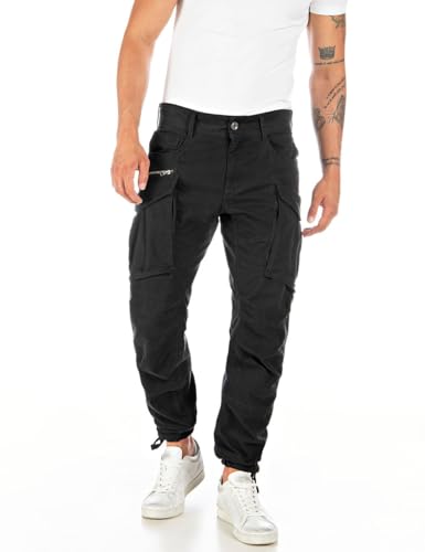 Replay Herren Cargo-Hose Joe Comfort-Fit aus Komfort Baumwolle, Black 098 (Schwarz), 28W / 30L von Replay