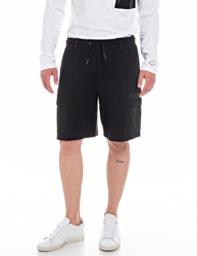 Replay Herren Cargo-Shorts mit Kordelzug, Black 098 (Schwarz), M von Replay