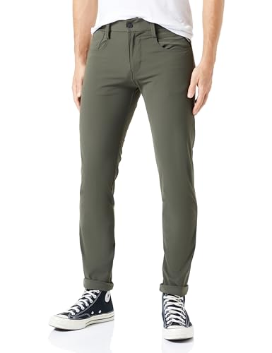 Replay Herren Chino Anbass Slim-Fit Hyperflex Hybrid mit Super Stretch, Grün (Olive 935), 36W / 34L von Replay