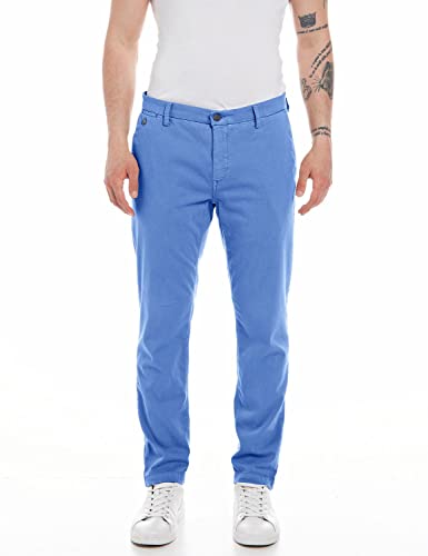 Replay Herren Chino Benni Comfort-Fit X-Lite Plus mit Stretch, Blau (Iris 887), W30 x L34 von Replay