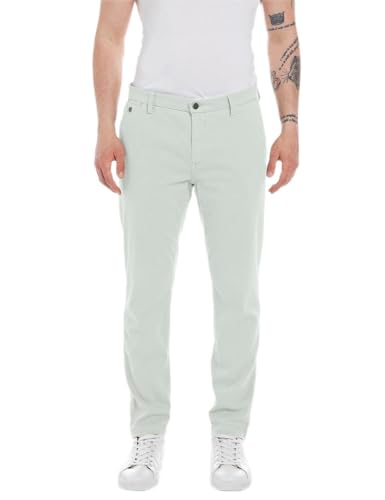Replay Herren Chino Benni Regular-Fit mit Stretch, Pale Green 902 (Grün), 36W / 32L von Replay