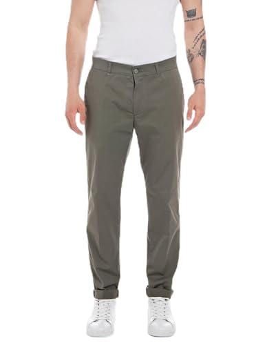 Replay Herren Chino Brad Slim Fit, Olive 851-1 (Grün), 28W / 30L von Replay